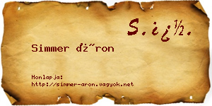Simmer Áron névjegykártya