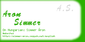 aron simmer business card