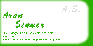 aron simmer business card